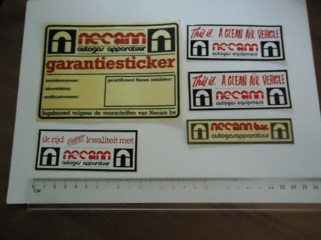sticker oud NECAM AUTOGAS lpg auto oldtimer retro, Verzenden, Zo goed als nieuw, Bedrijf of Vereniging