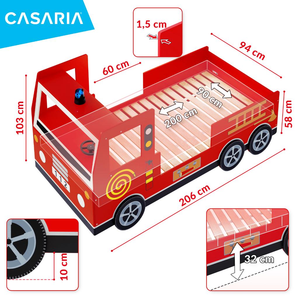Brandweerbed autobed brandweerauto brandweer GRATIS BEZORGD!, Kinderen en Baby's, Kinderkamer | Bedden, 85 tot 100 cm, Verzenden