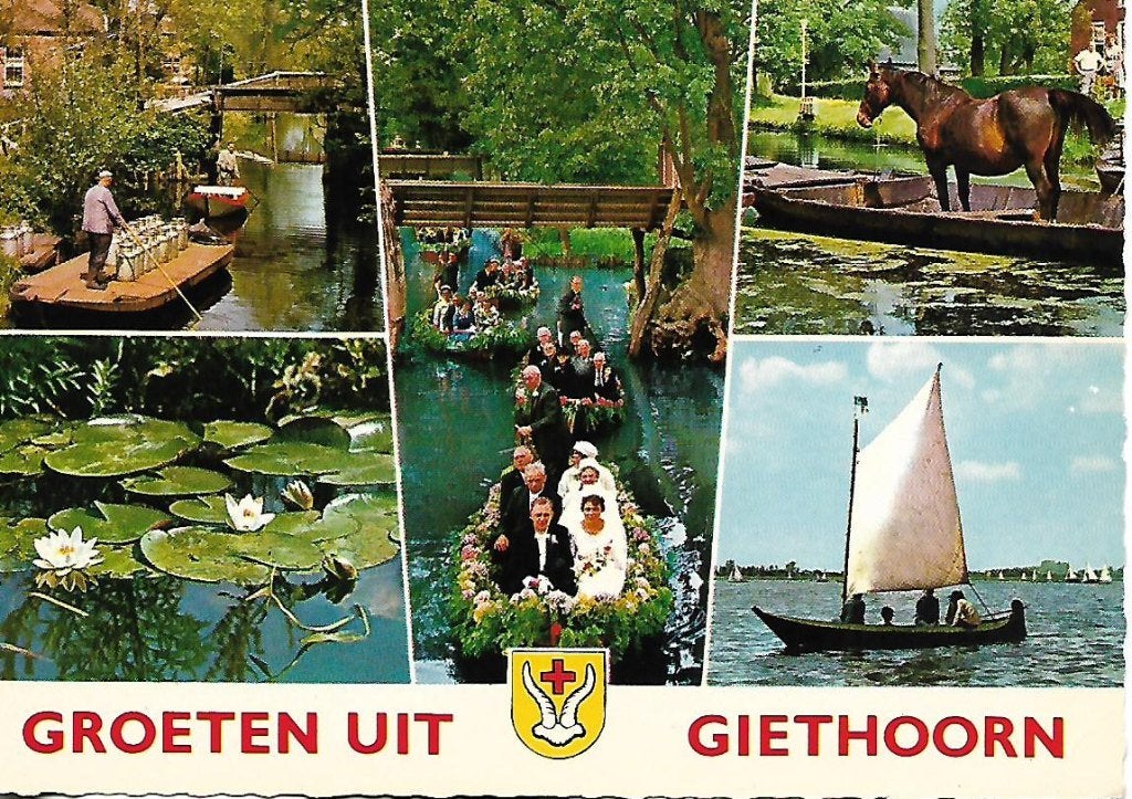 Giethoorn- -5-luik., Verzenden, 1960 tot 1980, Gelopen, Overijssel