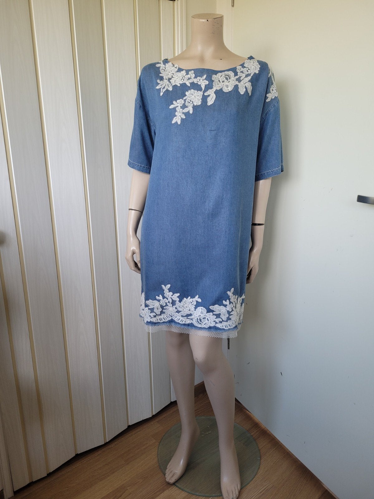 Ermanno Scervino jurk maat M/L IT46 NL40, Maat 38/40 (M), Blauw, Ophalen of Verzenden, Zo goed als nieuw