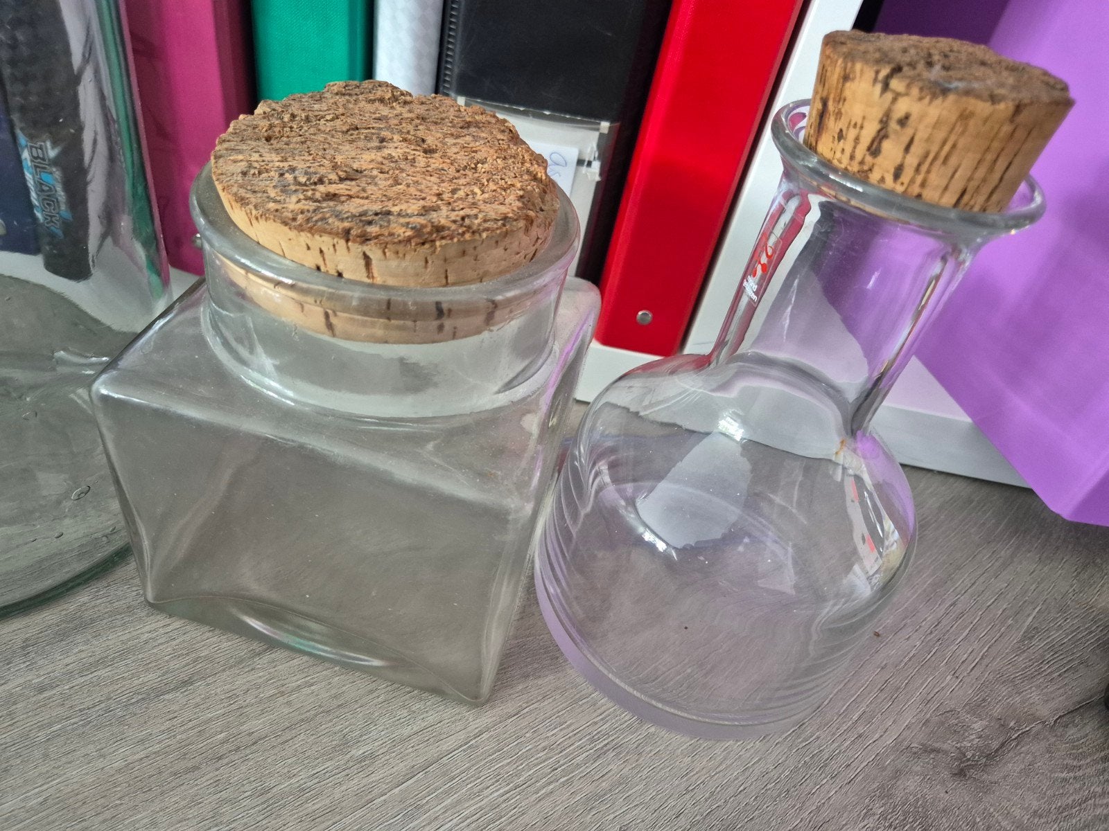 Mondgeblazen glazen karaf en potje, Antiek en Kunst, Ophalen of Verzenden