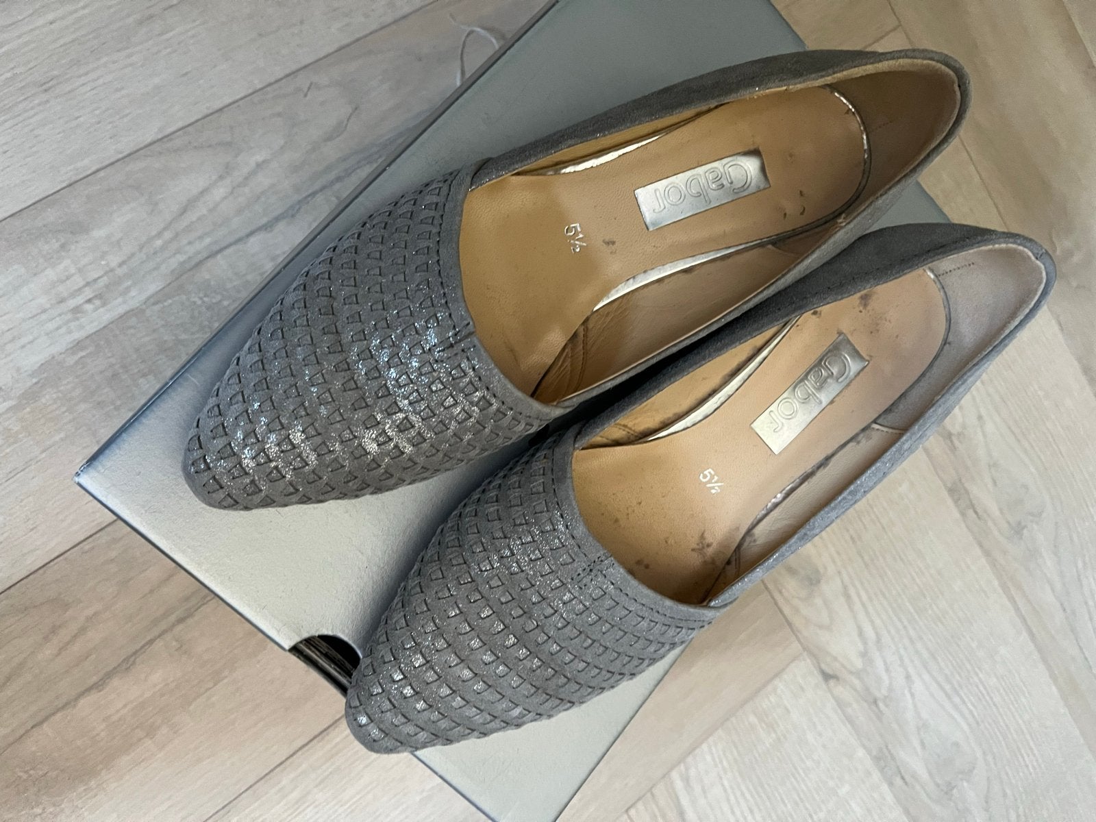 Gabor Ballerina's/Instappers - Maat 5.5 (38.5), Kleding | Dames, Ophalen of Verzenden, Gedragen, Grijs, Ballerina's