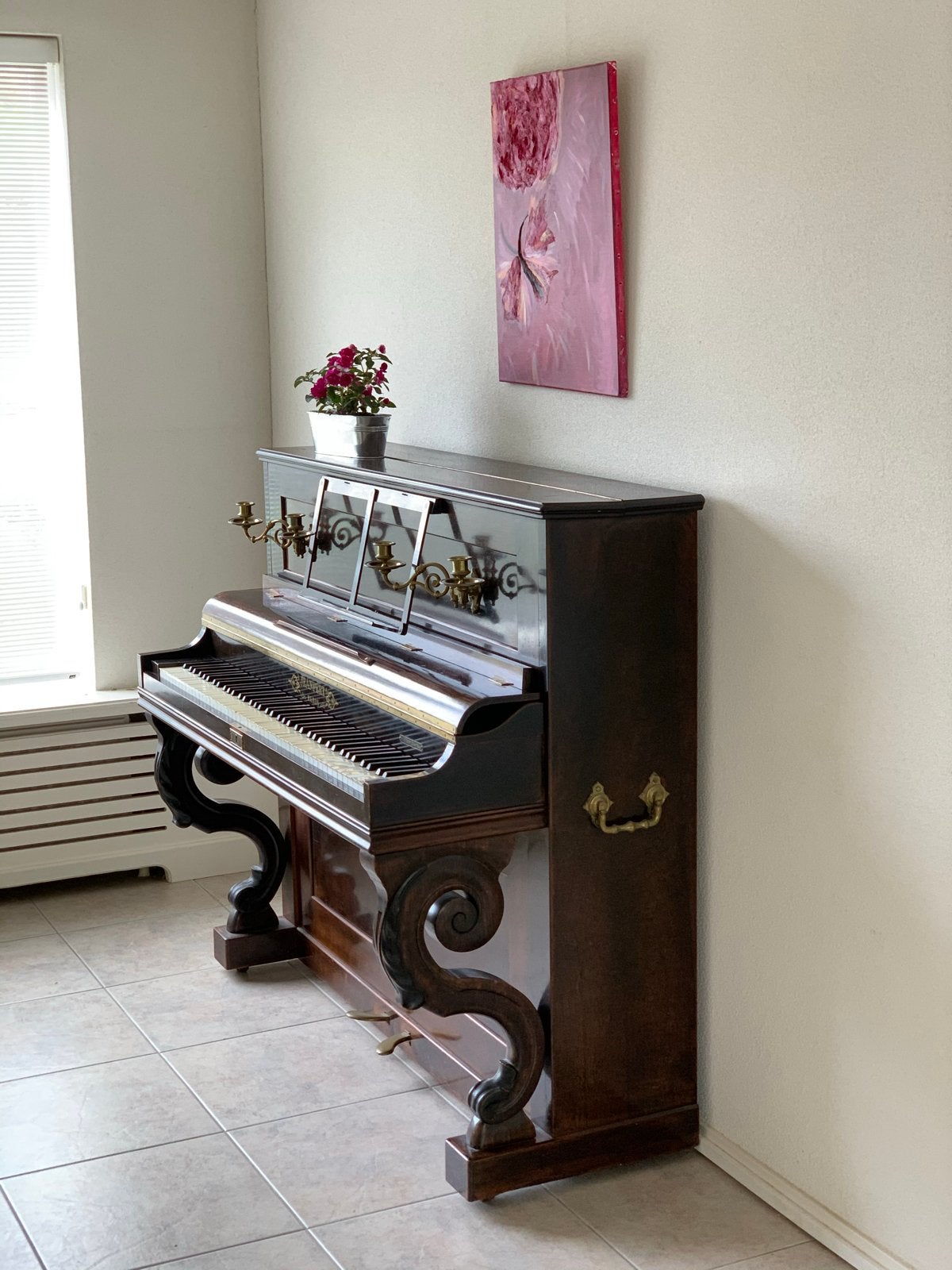 Antieke Jeanpert Parijs Piano - Prachtig Muziekinstrument, Muziek en Instrumenten, Ophalen, Gebruikt, Bruin, Piano