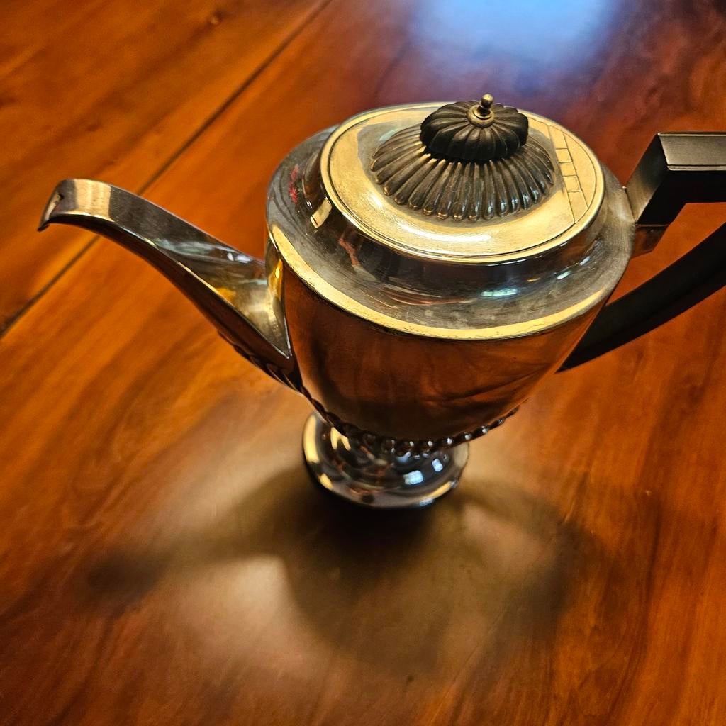 Verzilverde Engelse Koffiekan - Vooroorlogs Klassiek, Ophalen of Verzenden