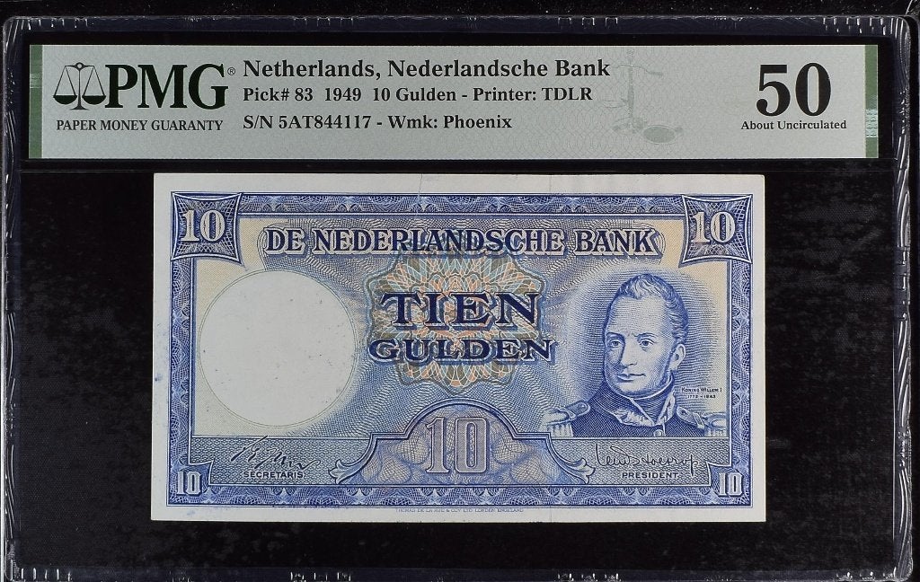 Heel mooi biljet 10 gulden Willem 1 / Molen, 1949 - PMG 50, Ophalen of Verzenden, 10 gulden