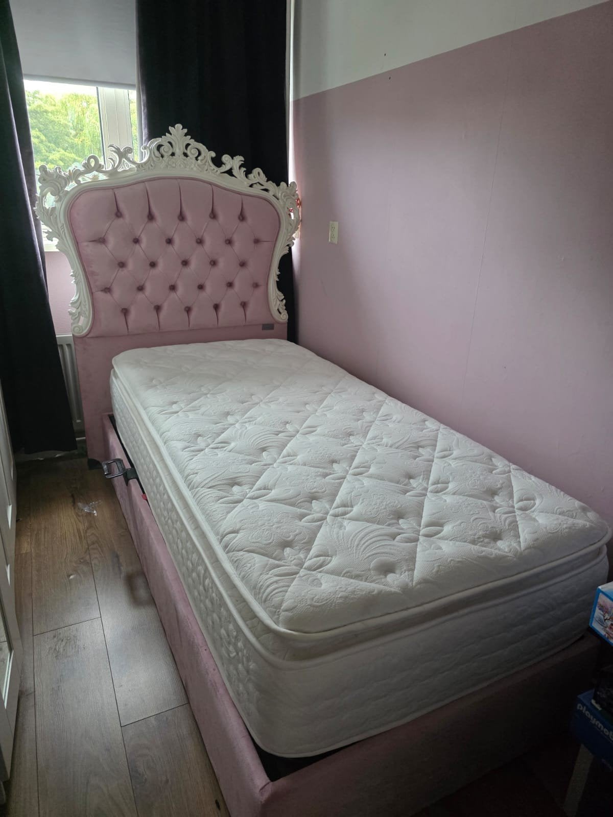 Mooi prinsessenbed compleet met opbergruimte, Ophalen, Gebruikt, 90 cm, Eenpersoons