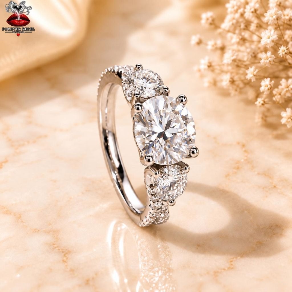 Liora Soléa 4,25 ct Moissanite Ring 925 Zilver Diverse Maten, 18 tot 19, Verzenden, Foreverrebelstudio@pm.me, Met edelsteen