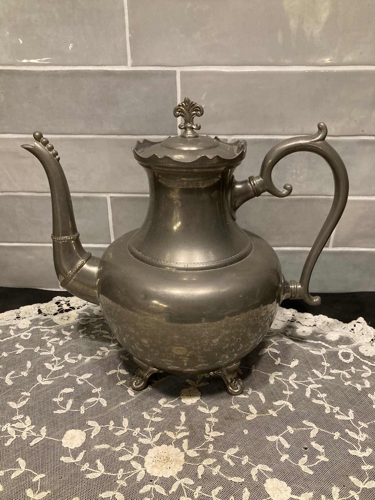 Antieke Tinnen Daalderop koffiekan (121224), Antiek en Kunst, Ophalen of Verzenden