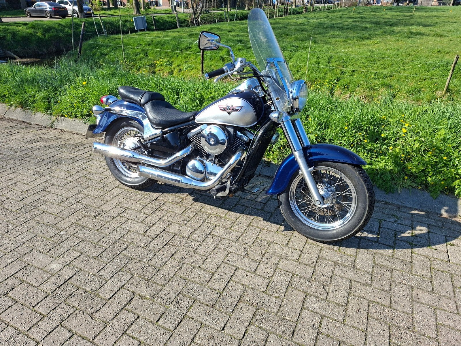 Kawasaki VN 800 Classic uit 1997 met windscherm en tassen, Motoren, 2 cilinders, Chopper, Gebruikt, Particulier