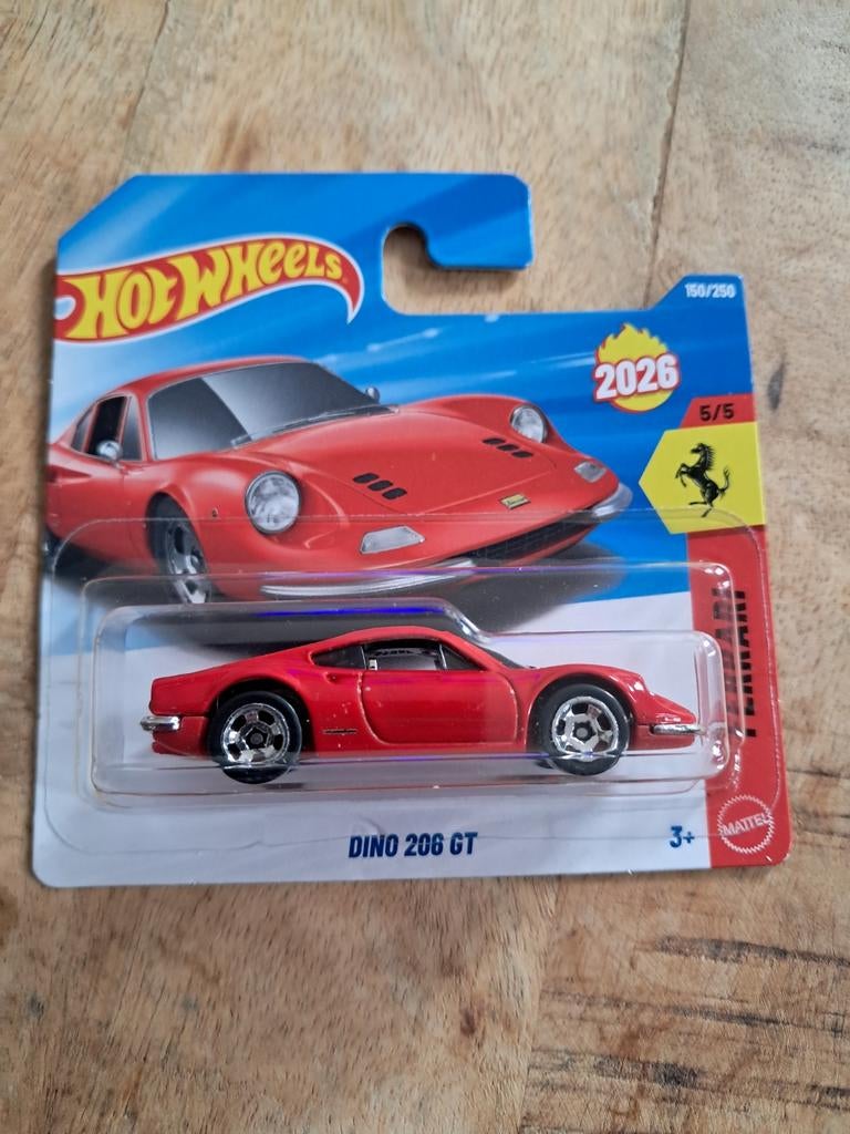 Hot Wheels Ferrari Dino 206 GT nieuw in verpakking, Hobby en Vrije tijd, Modelauto's | Overige schalen, Ophalen of Verzenden, Nieuw