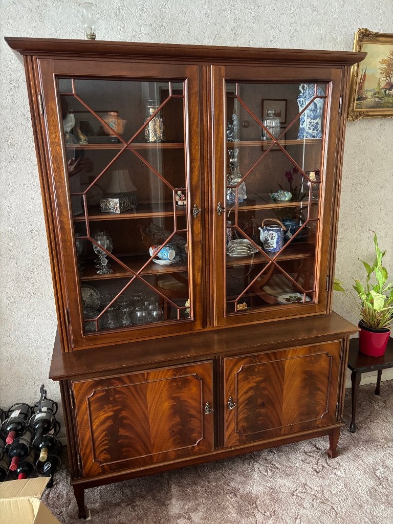 Vintage Antieke porseleinkast mahonie, Ophalen