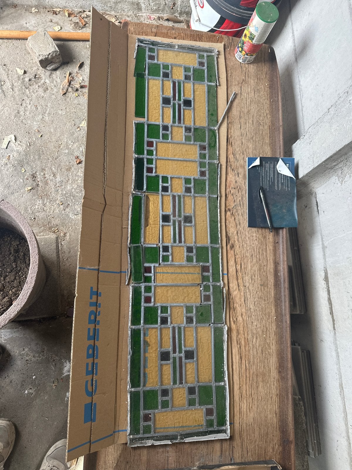 Glas in lood paneel, te herstellen, Ophalen, Gevelraam of Ruit, Gebruikt, Minder dan 80 cm