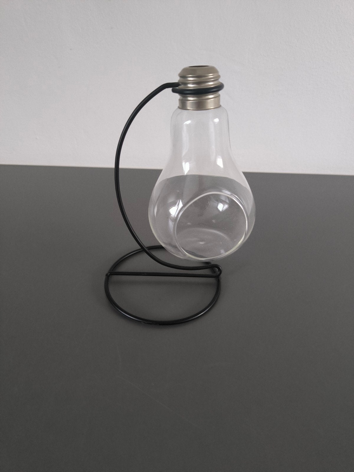 Glazen vaasje/plantenhouder in gloeilamp design, Ophalen of Verzenden, Zo goed als nieuw, Transparant, Glas
