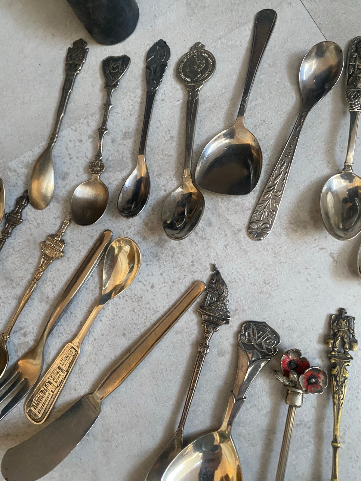 Lot van diverse oude lepeltjes en vorkjes, Antiek en Kunst, Antiek | Bestek, Ophalen