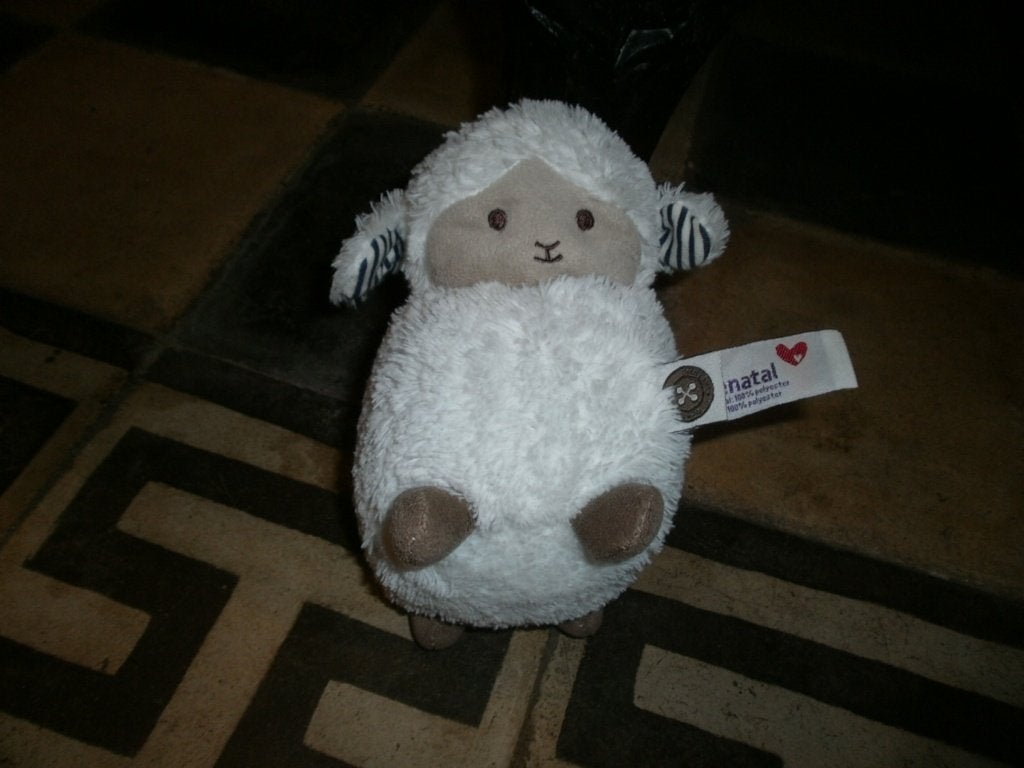 Prénatal schaap siep wit harig bruin velours gestreepte oren, Prénatal, Overige typen, Nieuw, Ophalen of Verzenden
