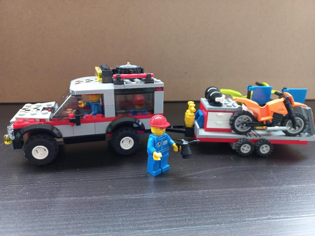 Lego auto met motorcross, Ophalen, Compleet, City, Lego