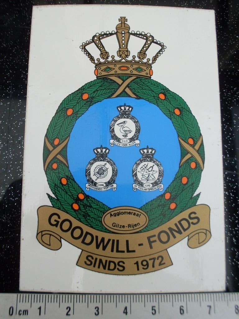 sticker goodwill fonds agglomeraat gilze-rijen logo embleem, Verzenden, Zo goed als nieuw, Bedrijf of Vereniging