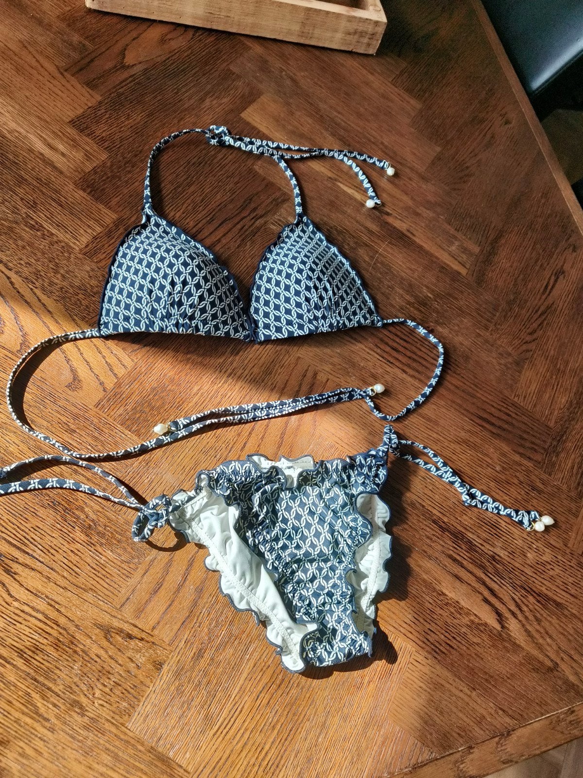 Nieuwe H&M bikini maat XS donkerblauw/wit, H&M, Blauw, Ophalen of Verzenden, Zo goed als nieuw