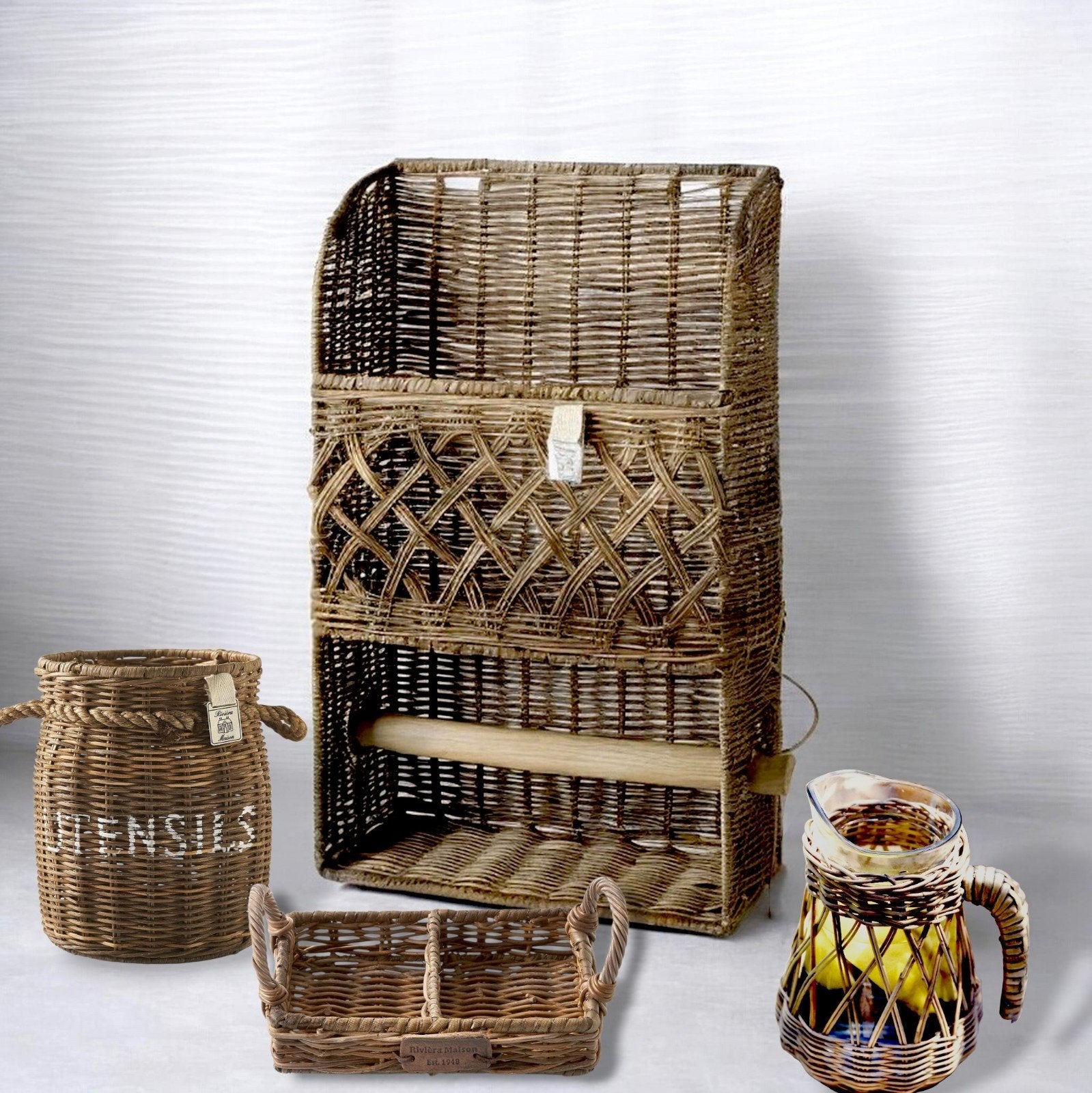 4 delig rivièra maison rustic rattan kitchen set 
100€ vaste, Ophalen of Verzenden