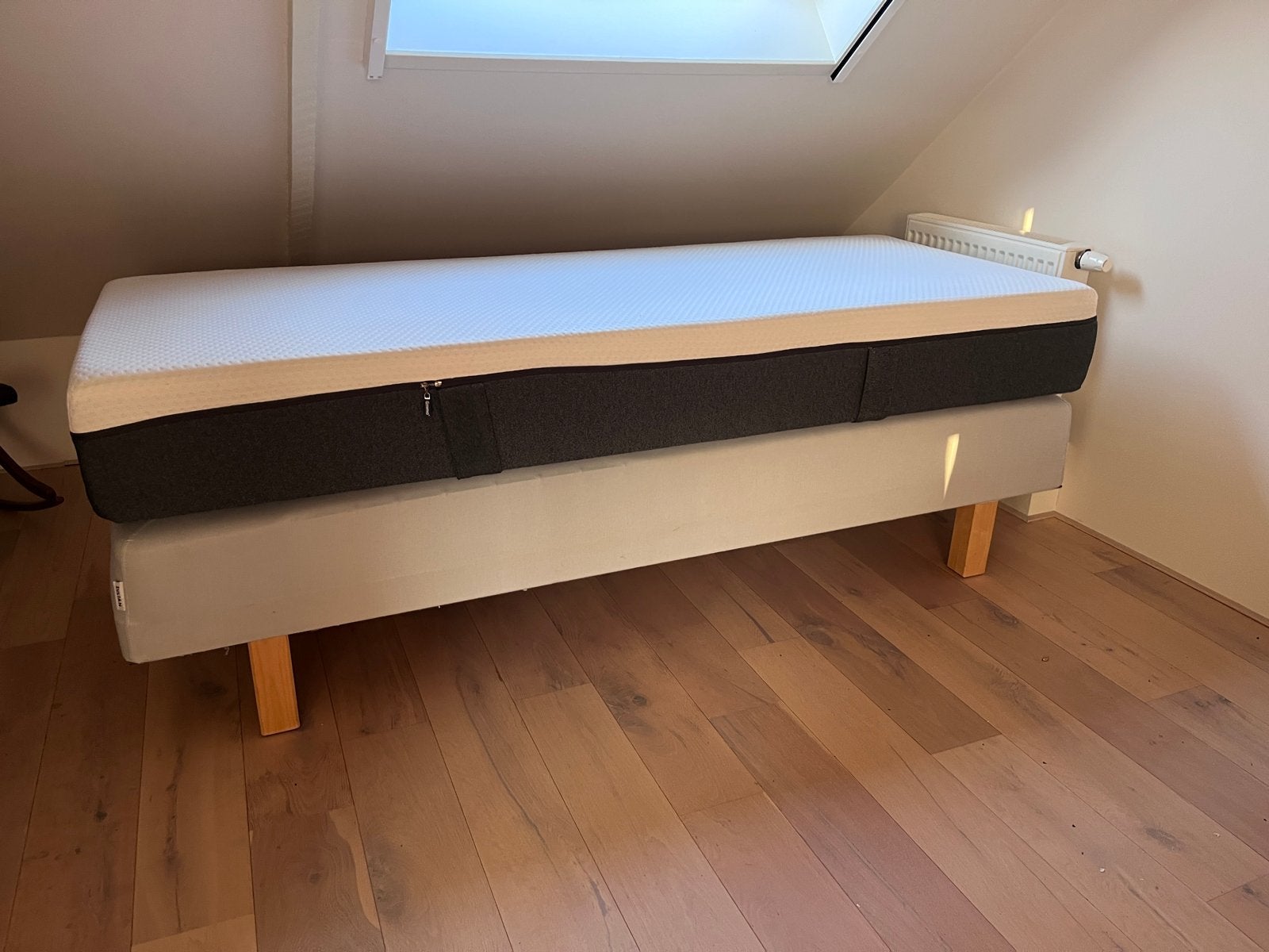Emma Hybride matras met IKEA Sultan Sturefors boxspring, Ophalen, Eenpersoons, Onbekend, Zo goed als nieuw