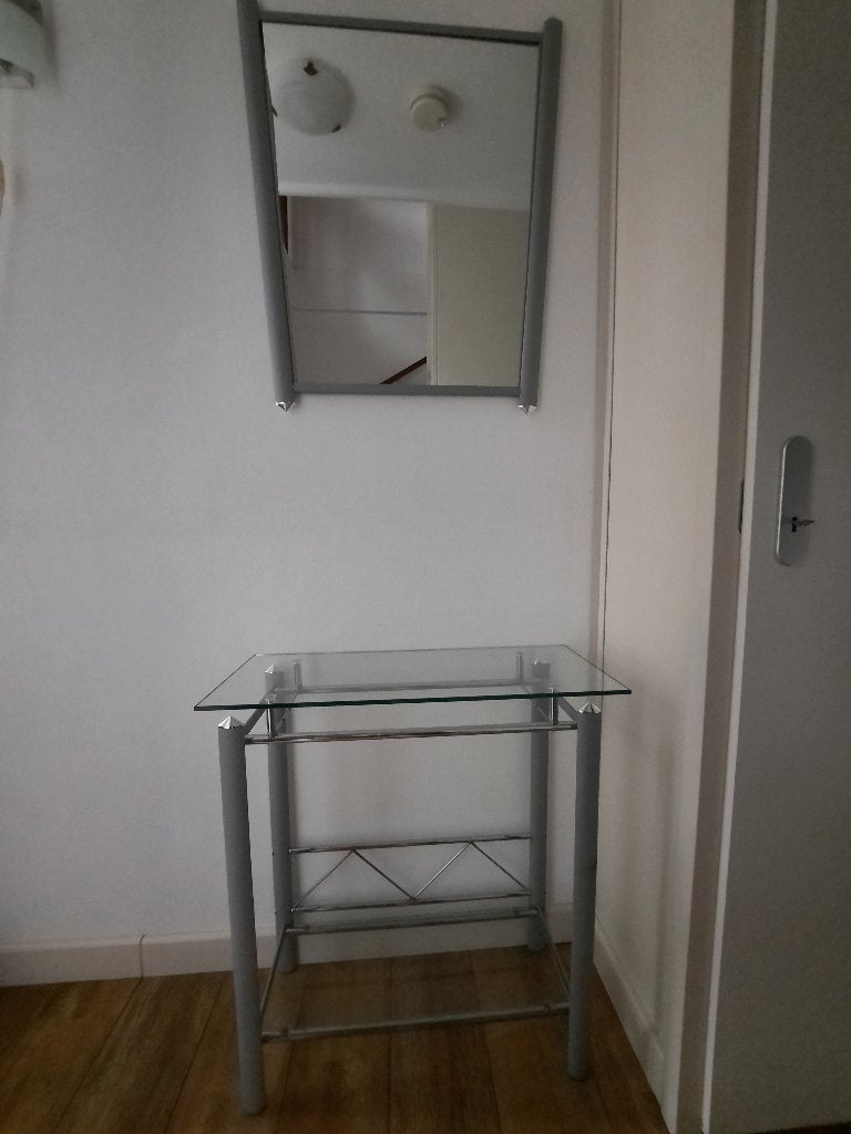 Spiegel met klein 'kastje' voor in de hal, Ophalen, Minder dan 50 cm, Gebruikt, Minder dan 100 cm
