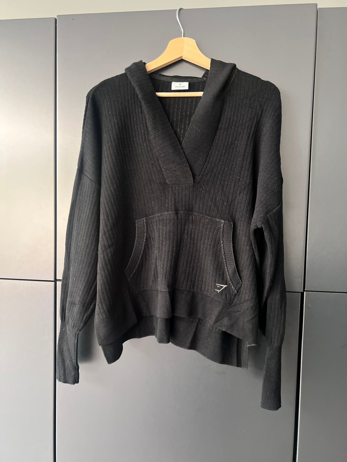 GYMSHARK PAUSE ZACHTE ZWARTE WIDEFIT HOODIE PULLOVER MAAT M, Ophalen of Verzenden, Gedragen, Maat 38/40 (M), Zwart