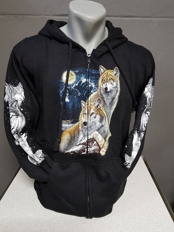 Zwart vest, Wolven, printvest, Ophalen of Verzenden, Nieuw, Overige maten, Zwart