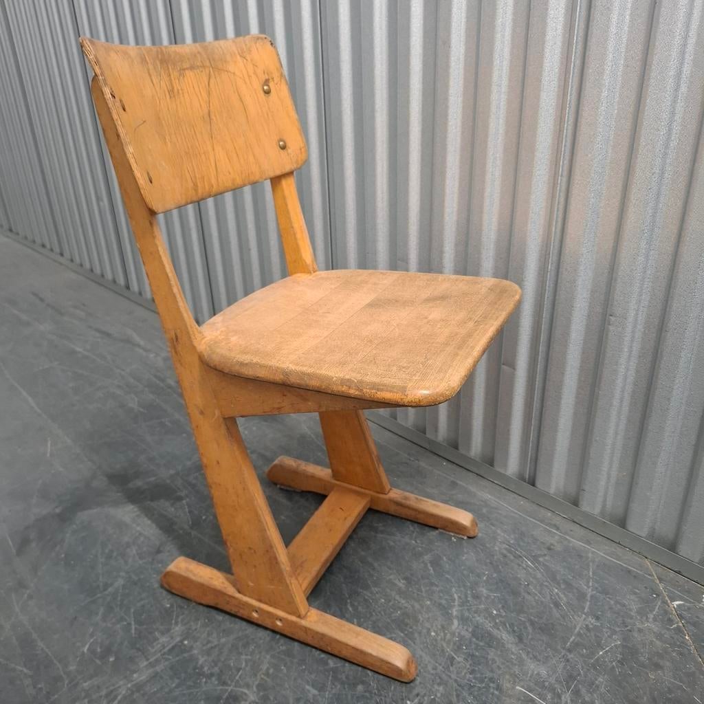CASALA vintage houten stoel stoeltjes choolstoel Zith.45,5cm, Ophalen, Kunststof, Gebruikt, Bruin