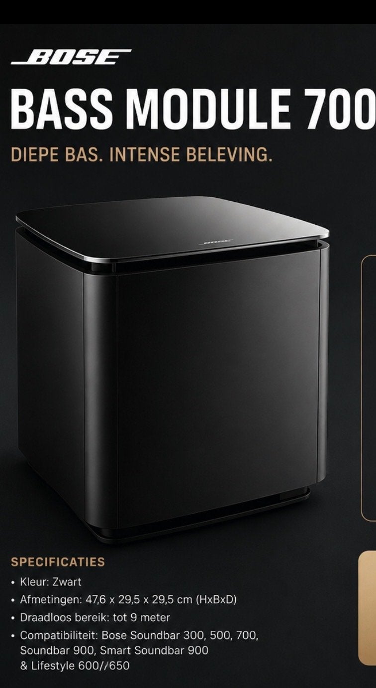 Bose Bass Module 700 - Diepe Bas, Intense Beleving, Subwoofer, Zo goed als nieuw, Bose, Geschikt voor surround/home cinema