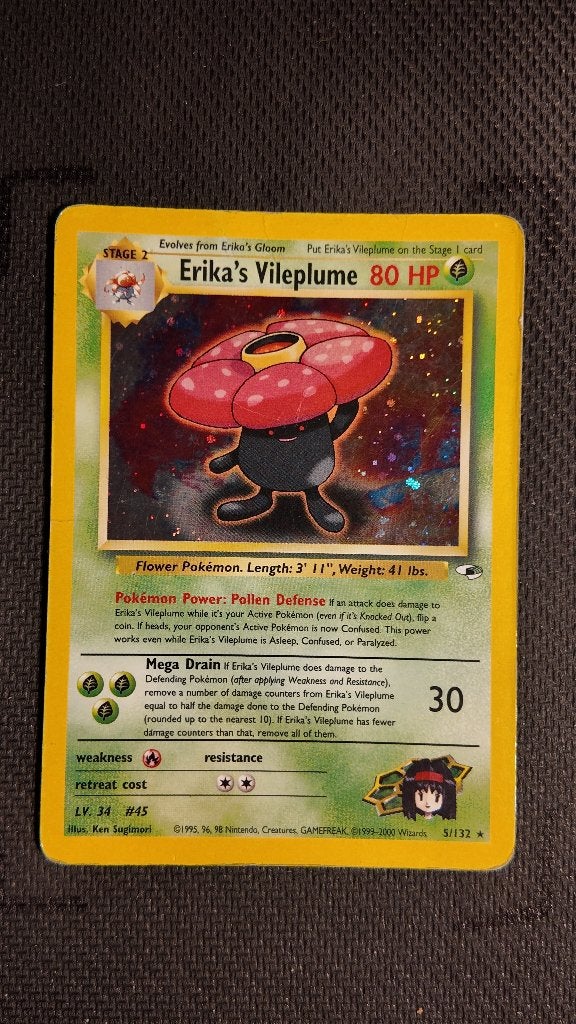 Erika's Vileplume 5 Gym Heroes | Pokemon kaart, Ophalen, Zo goed als nieuw, Losse kaart, Foil