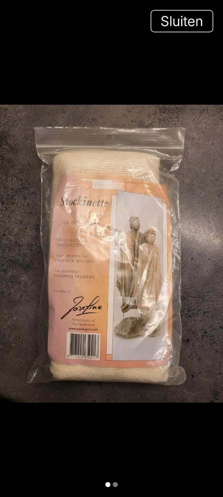 Stockinette voor PAVERPOL BEELDEN - Knutselmateriaal, Overige thema's, Textiel, Ophalen of Verzenden, Overige merken