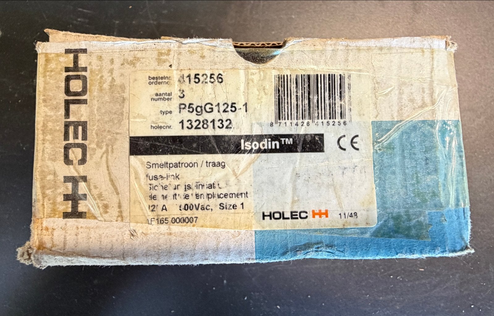Holec Isodin P5gGG125-1 Smeltpatroon 160A (3 stuks), Ophalen, Nieuw, Overige merken, Overige typen
