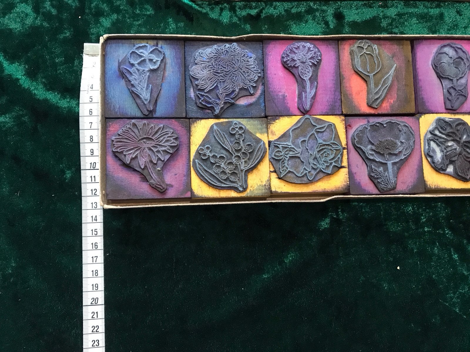 Zeldzame Franse vintage stempels: bloemen, groente, fruit, Ophalen of Verzenden, Gebruikt, Houten stempel