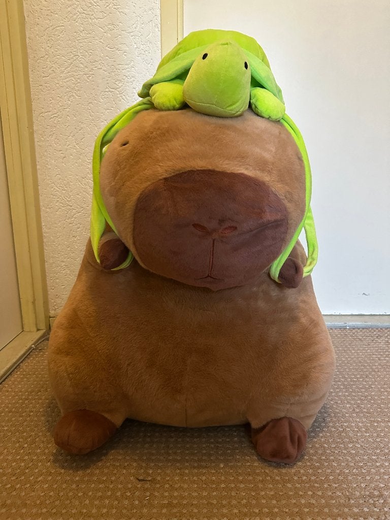 Grote Capybara knuffel + schildpad knuffel, Verzenden, Zo goed als nieuw, Overige typen