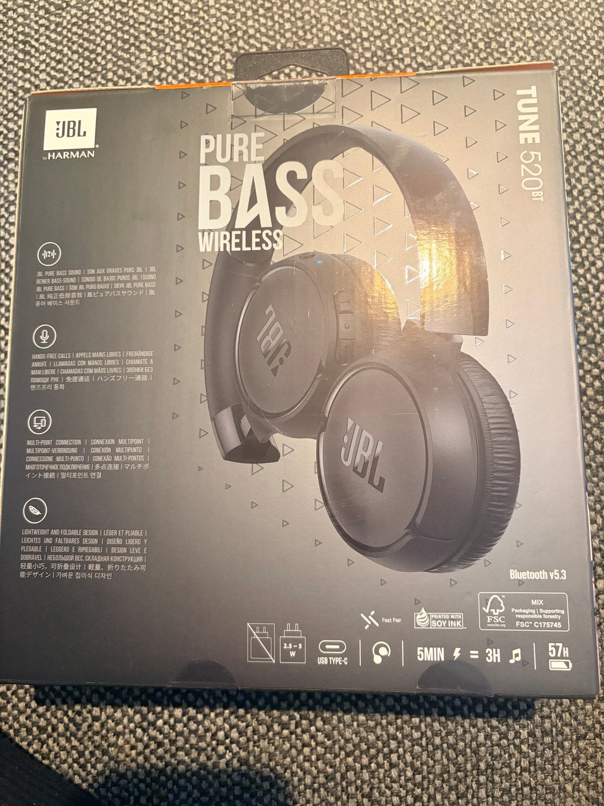 JBL Tune 520BT Draadloze On-Ear Koptelefoon Zwart