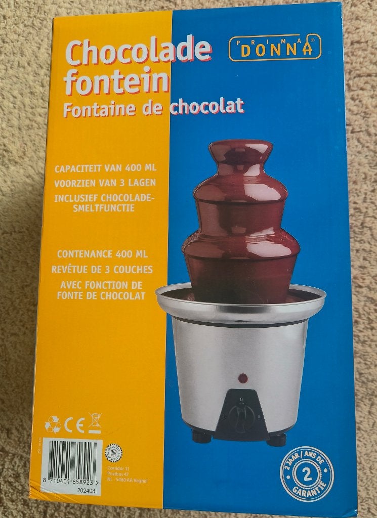 Nieuwe chocolade fontein van Prima Donna, Ophalen of Verzenden, Nieuw, Elektrisch, Fondueset