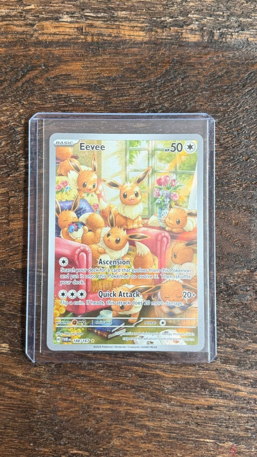 Evee Twilight Masquerade Pokémon kaart - Goede staat, Ophalen of Verzenden, Zo goed als nieuw, Losse kaart