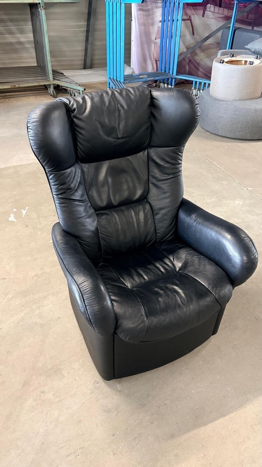 Leren Draaistoel met Handmatige Rugverstelling, Ophalen, Gebruikt, Minder dan 75 cm, Leer