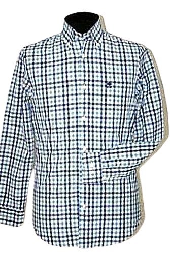 River Woods geruit overhemd, wit/blauw, Mt. S, Halswijdte 38 (S) of kleiner, Zo goed als nieuw, River Woods, Meerkleurig
