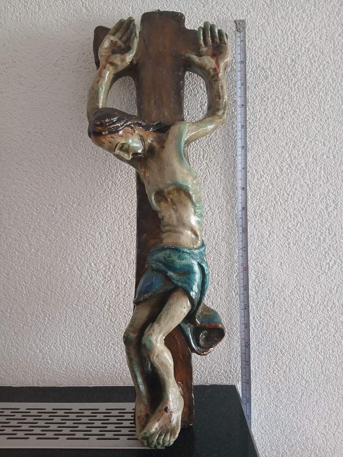 Antiek Christusbeeld op steen, Ophalen of Verzenden