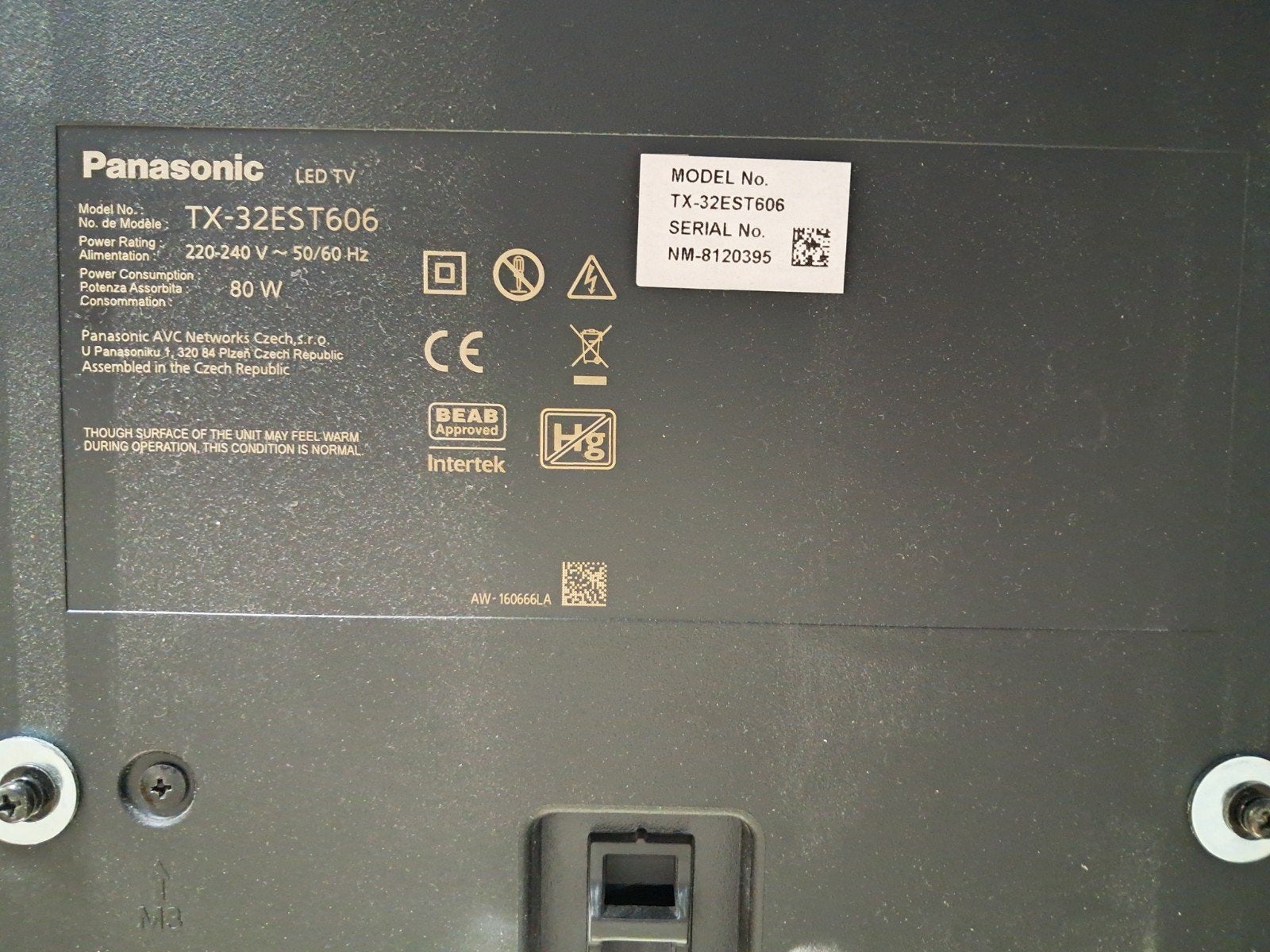LED TV Panasonic, 36inch, Ophalen, Panasonic, 50 Hz, 40 tot 60 cm