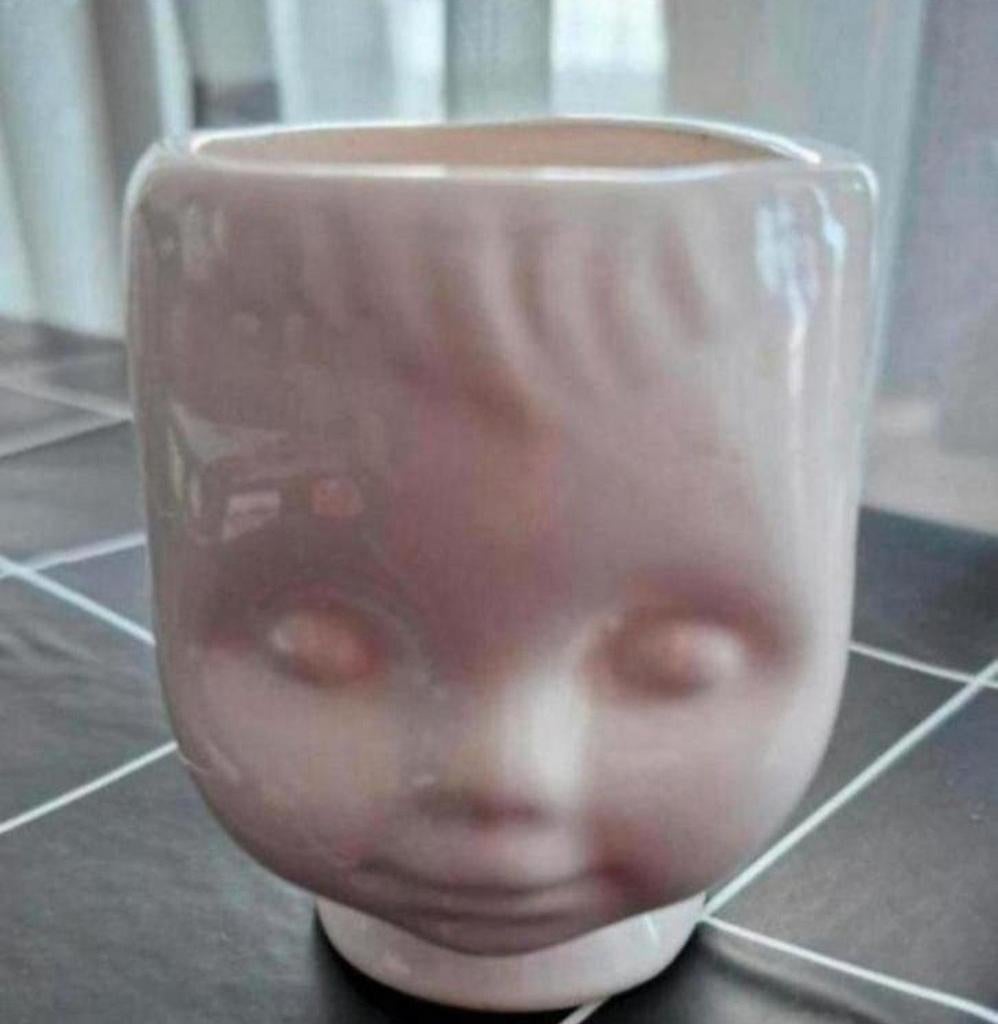 Vintage Bloempotje Kinderhoofd, Ophalen of Verzenden, Zo goed als nieuw