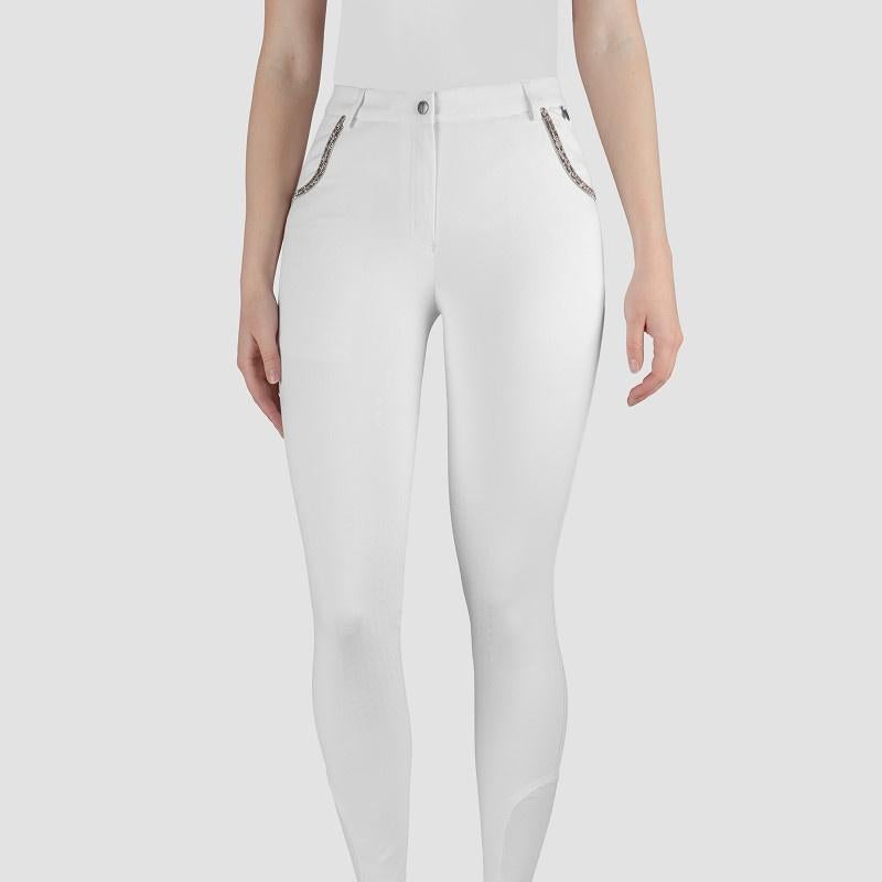 Horka Nicola Witte Kinder Rijbroek met Glitter, Dieren en Toebehoren, Paardrijkleding, Dressuur, Nieuw, Dames, Onderkleding