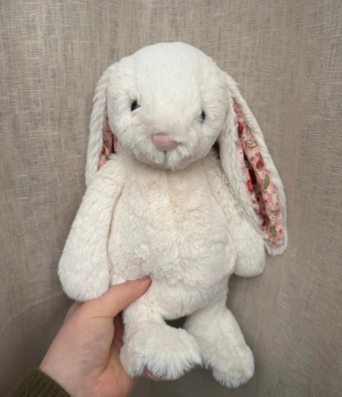 Jellycat Blossom Cream Bunny 'Berry', Jellycat, Overige karakters, Konijn, Ophalen of Verzenden
