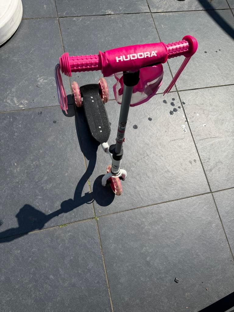 Hudora kinderscooter roze - 3 wielen, Ophalen of Verzenden, Zo goed als nieuw