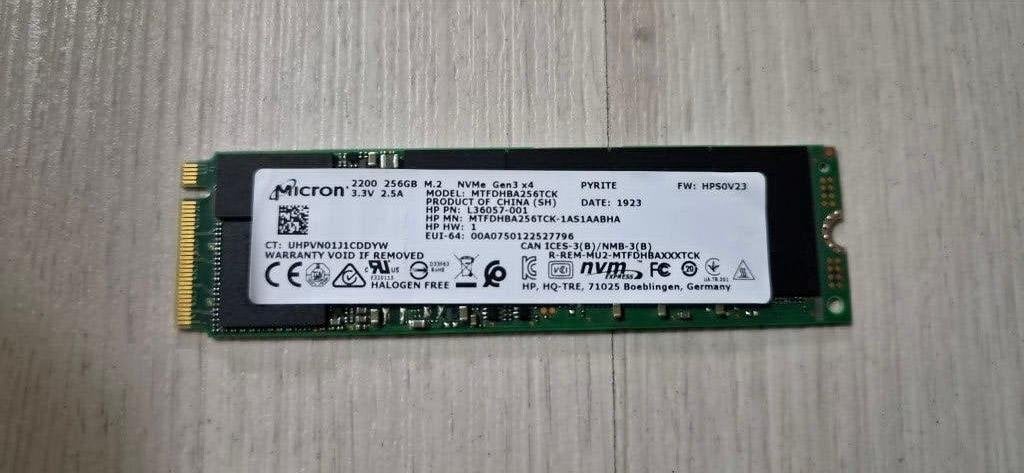 Micron 2200 256GB M.2 NVMe Gen3 x4 SSD, Computers en Software, Harde schijven, Intern, 256GB, SSD, Refurbished