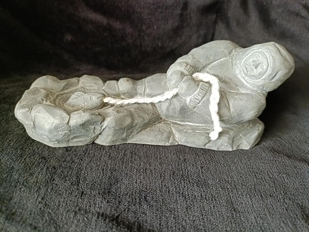 Inuit Speksteen Aardvarken Beeldhouwwerk - Canadese Kunst, Ophalen of Verzenden
