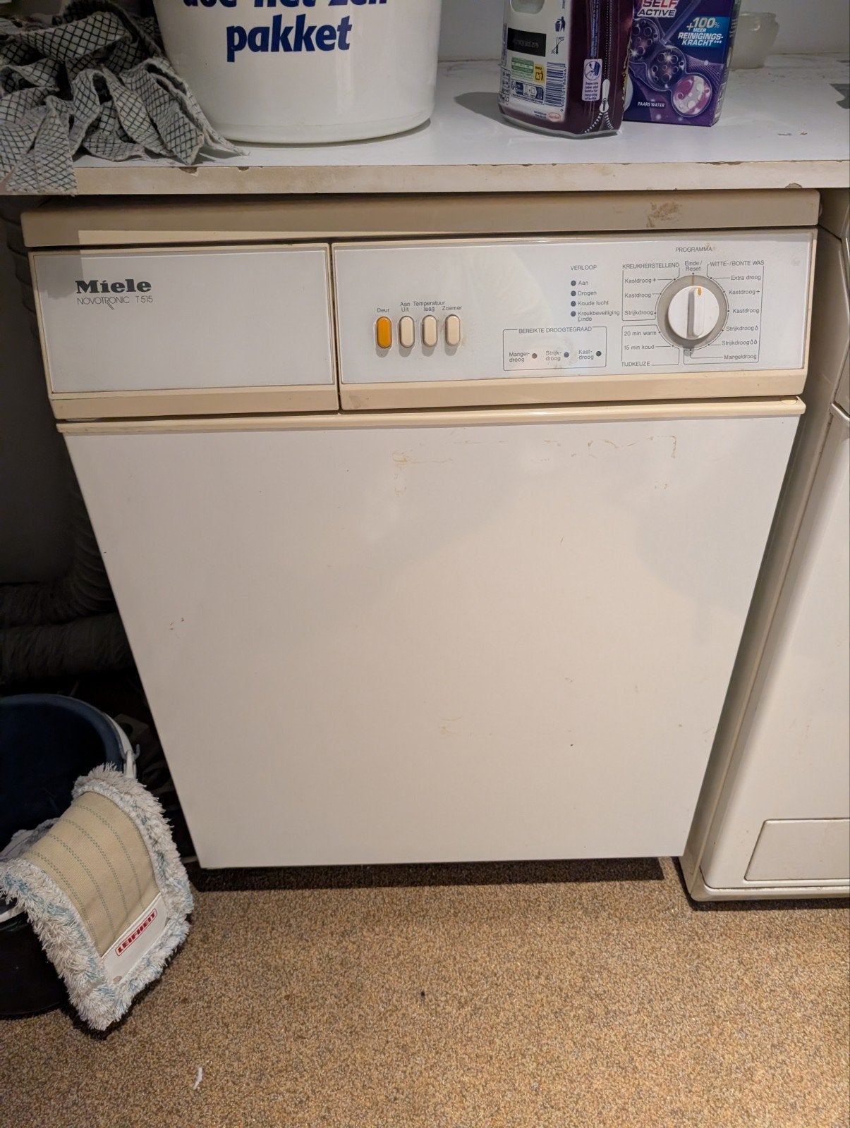 Miele Novotronic T55 Wasdroger - Gebruikt, Witgoed en Apparatuur, 6 tot 8 kg, Gebruikt, Luchtafvoer, Ophalen of Verzenden