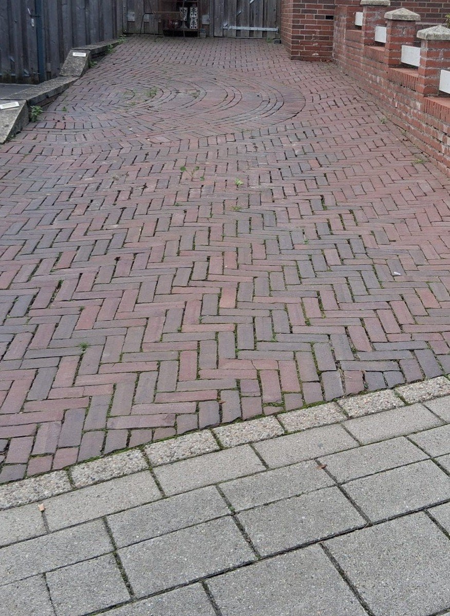32m ,Gebruikte oude waaltjes, Klinkers , roodbruin genuancee, Ophalen, Gebruikt, Klinkers, 10 m² of meer