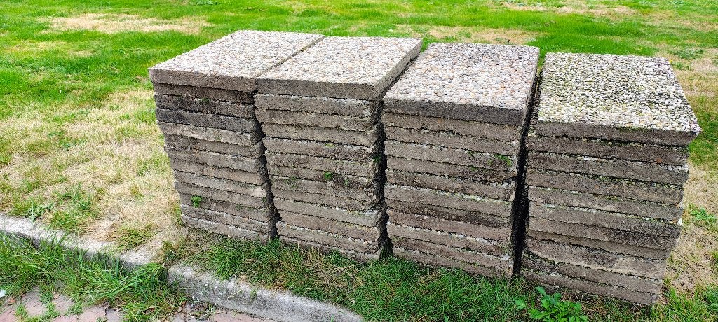 gewassen grind tegels gratis, Ophalen, Gebruikt, 10 m² of meer, Grind